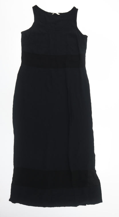 Marks and Spencer Womens Black Polyester Maxi Size 8 Round Neck Pullover