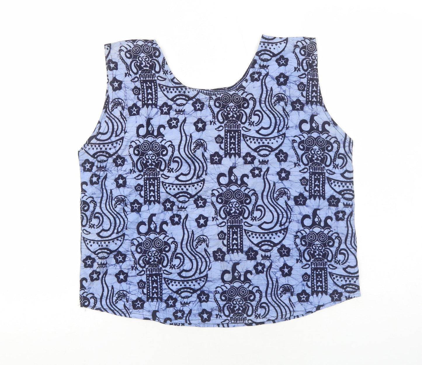 Womens UK Size M Preworn Blue Basic Tank
