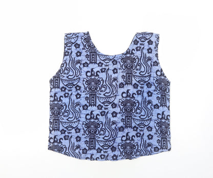 Womens UK Size M Preworn Blue Basic Tank