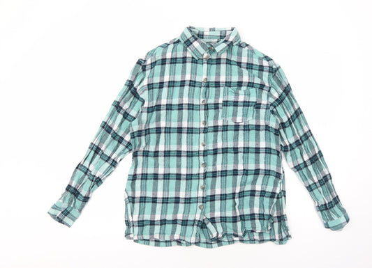 Womens UK Size M Brave Soul Green Basic Button-Up