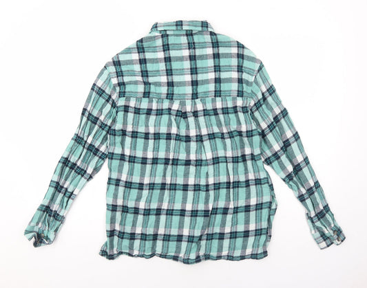 Womens UK Size M Brave Soul Green Basic Button-Up