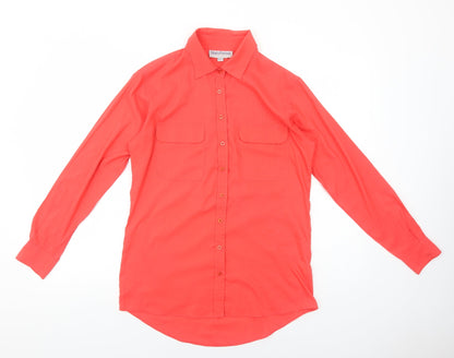Mary Portas Womens Red Polyester Basic Button-Up Size 8 Collared