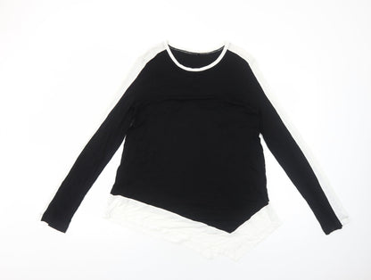 Womens UK Size M Preworn Black Basic T-Shirt