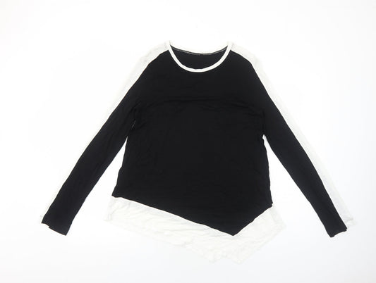 Womens UK Size M Preworn Black Basic T-Shirt