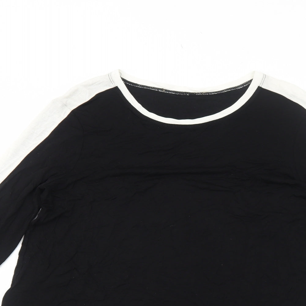 Womens UK Size M Preworn Black Basic T-Shirt