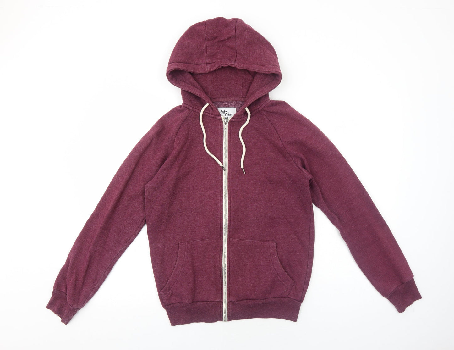 Mens UK Size XS Cedar Wood State Purple Full Zip Hoodie