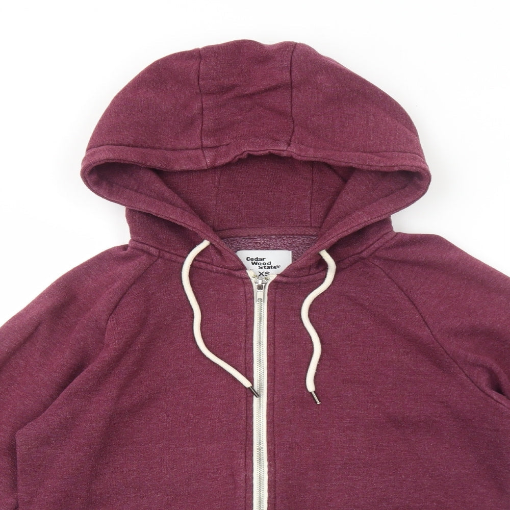 Mens UK Size XS Cedar Wood State Purple Full Zip Hoodie