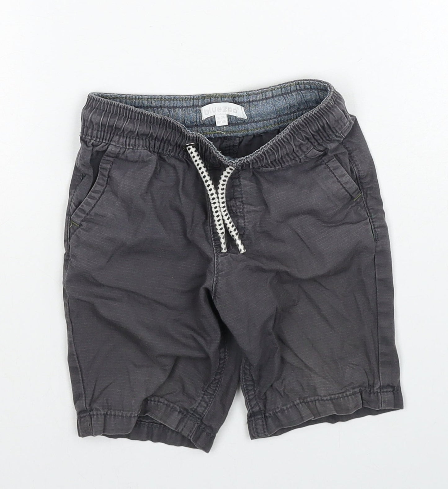 Blue Zoo Boys Grey Cotton Cargo Trousers Size 18-24 Months Drawstring