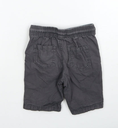 Blue Zoo Boys Grey Cotton Cargo Trousers Size 18-24 Months Drawstring