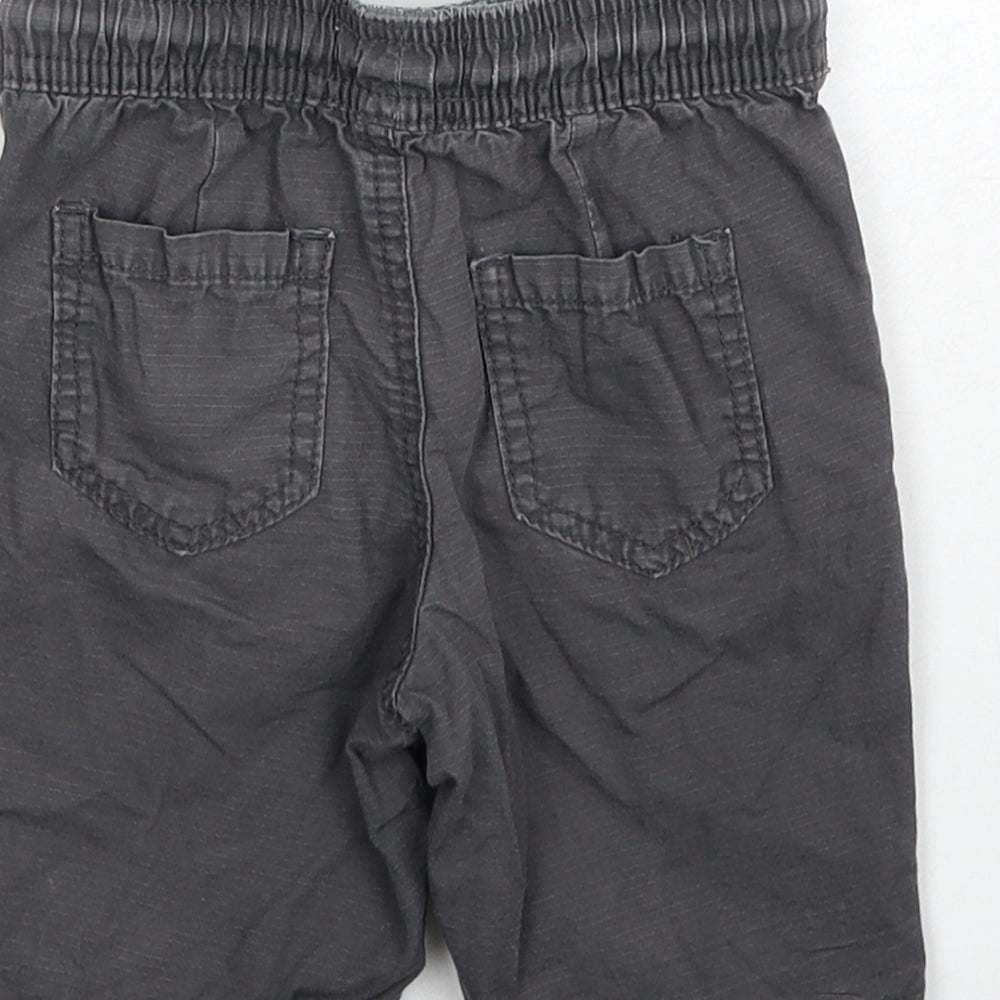 Blue Zoo Boys Grey Cotton Cargo Trousers Size 18-24 Months Drawstring