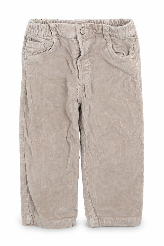 Grain de Ble Girls Beige Cotton Capri Trousers Size 18 Months Button