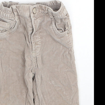Grain de Ble Girls Beige Cotton Capri Trousers Size 18 Months Button