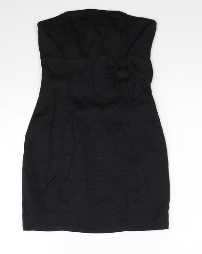 Divided by H&M Womens Black Polyamide Bodycon Size 8 Off the Shoulder Zip