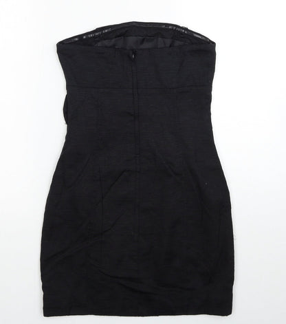 Divided by H&M Womens Black Polyamide Bodycon Size 8 Off the Shoulder Zip