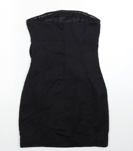 Divided by H&M Womens Black Polyamide Bodycon Size 8 Off the Shoulder Zip