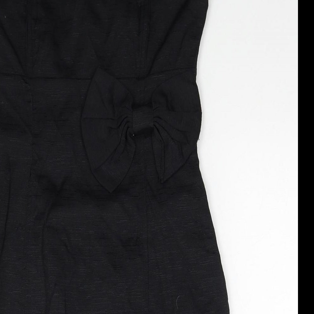 Divided by H&M Womens Black Polyamide Bodycon Size 8 Off the Shoulder Zip