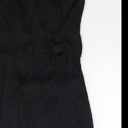 Divided by H&M Womens Black Polyamide Bodycon Size 8 Off the Shoulder Zip