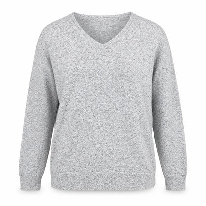 Papaya Womens Grey V-Neck Viscose Pullover Jumper Size 14
