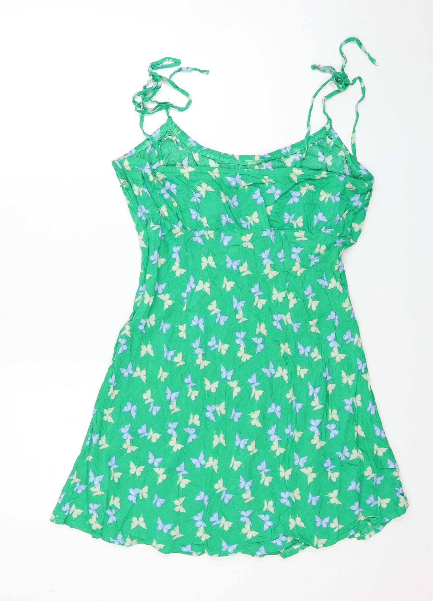 Divided by H&M Womens Green Geometric Viscose Mini Size L Scoop Neck Pullover - Butterfly