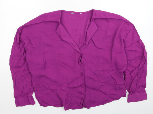 Womens UK Size 14 NEXT Purple Basic Blouse