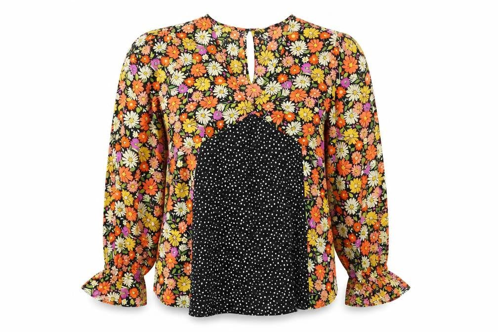 Womens UK Size 10 Boohoo Multicoloured Basic Blouse