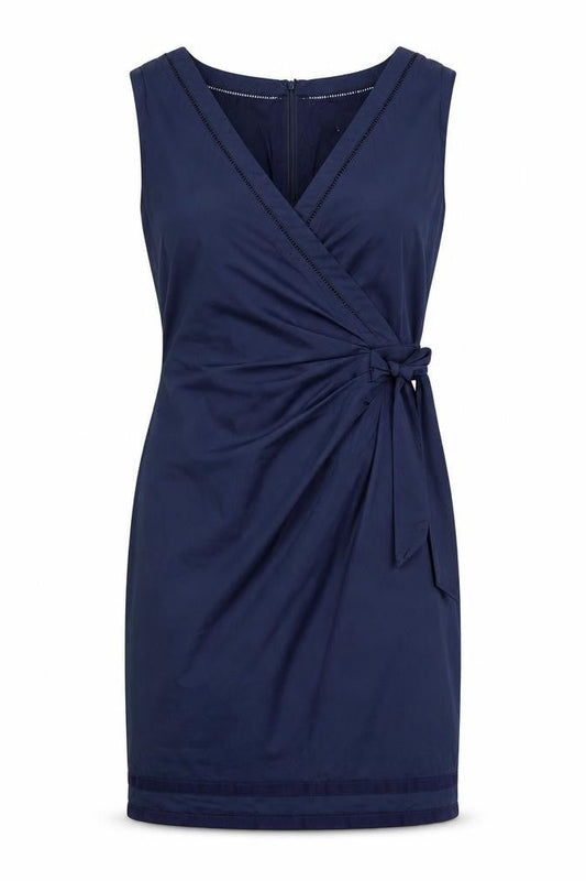 Coast Womens Blue Cotton A-Line Size 12 V-Neck Zip