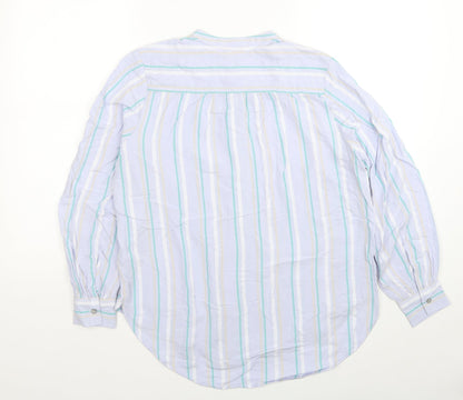 Womens UK Size 10 Marks and Spencer Blue Basic Button-Up