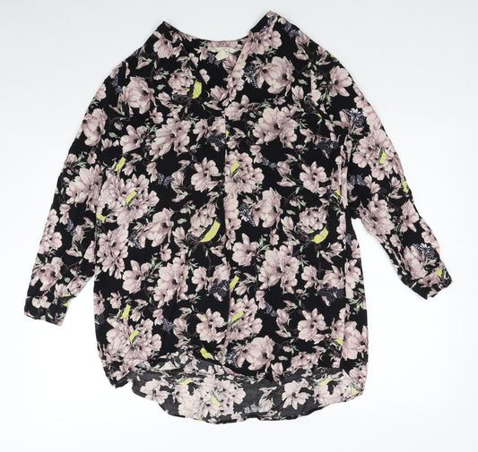 Womens UK Size 8 H&M Multicoloured Basic Button-Up