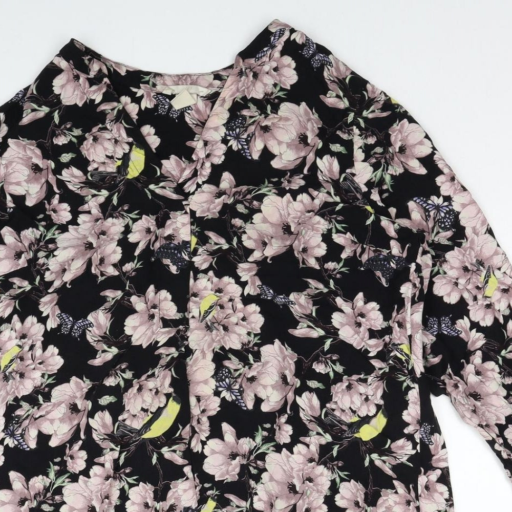 Womens UK Size 8 H&M Multicoloured Basic Button-Up