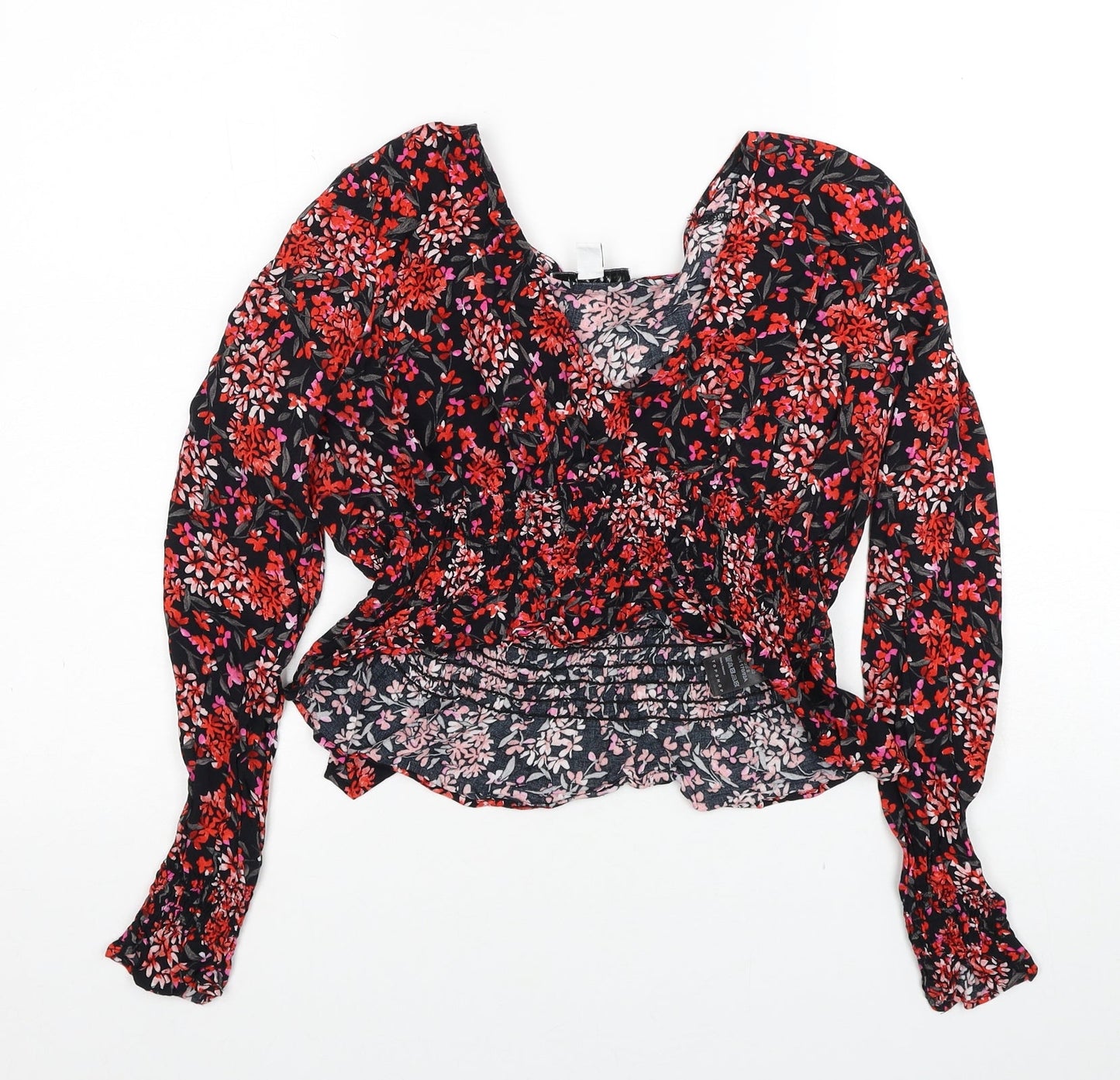Womens UK Size 12 Topshop Red Basic Blouse