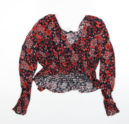 Womens UK Size 12 Topshop Red Basic Blouse