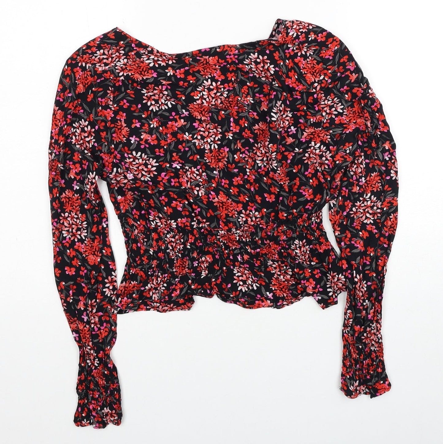 Womens UK Size 12 Topshop Red Basic Blouse