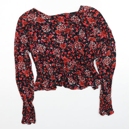 Womens UK Size 12 Topshop Red Basic Blouse