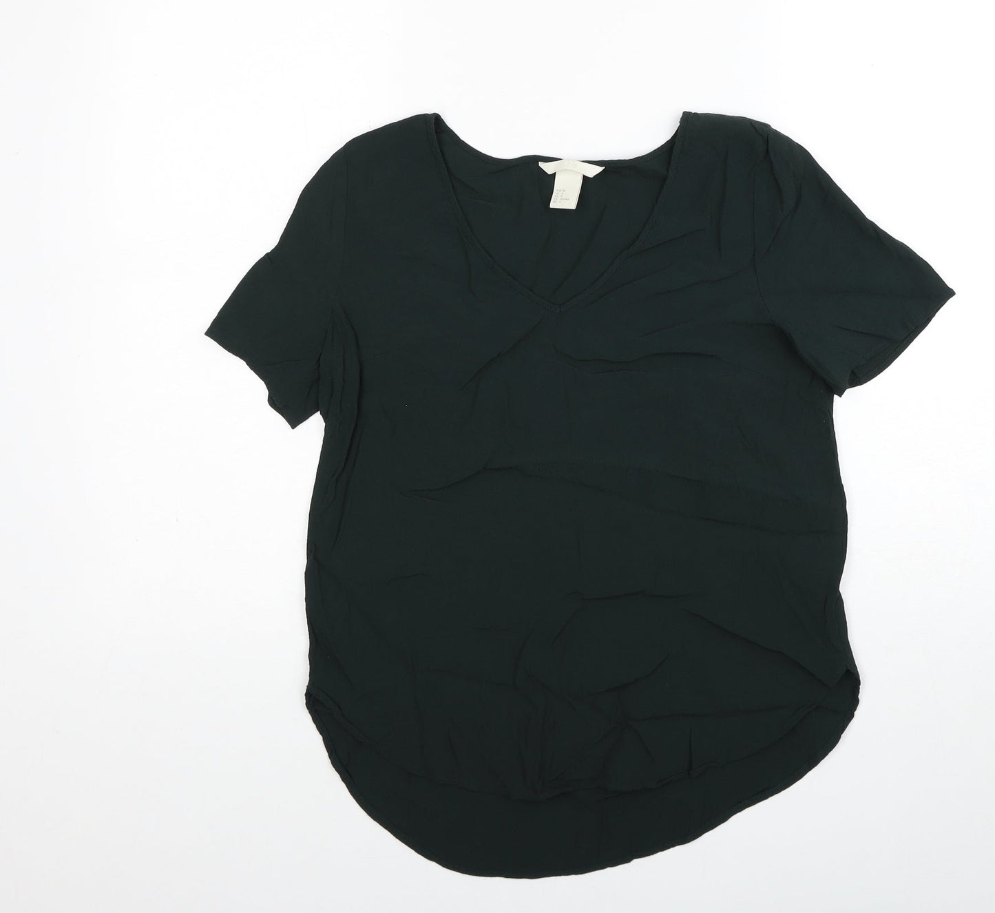 Womens UK Size 8 H&M Green Basic Blouse