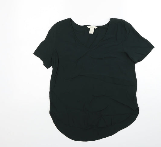 Womens UK Size 8 H&M Green Basic Blouse