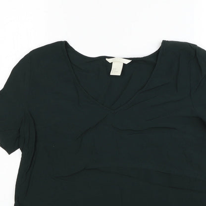 Womens UK Size 8 H&M Green Basic Blouse