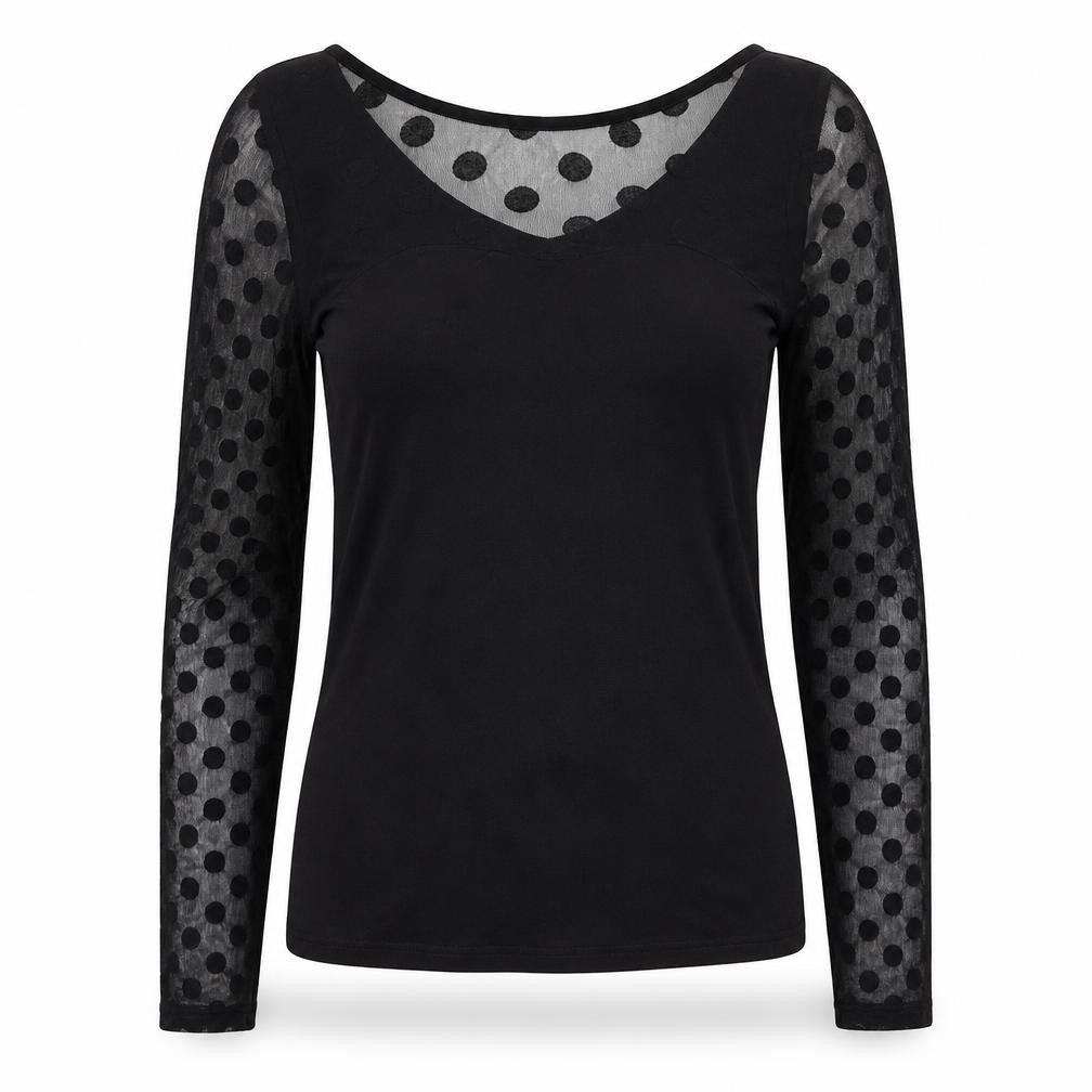 Womens UK Size 8 Izabel Black Basic Blouse