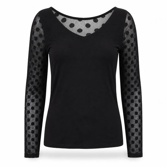 Womens UK Size 8 Izabel Black Basic Blouse