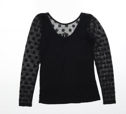 Womens UK Size 8 Izabel Black Basic Blouse