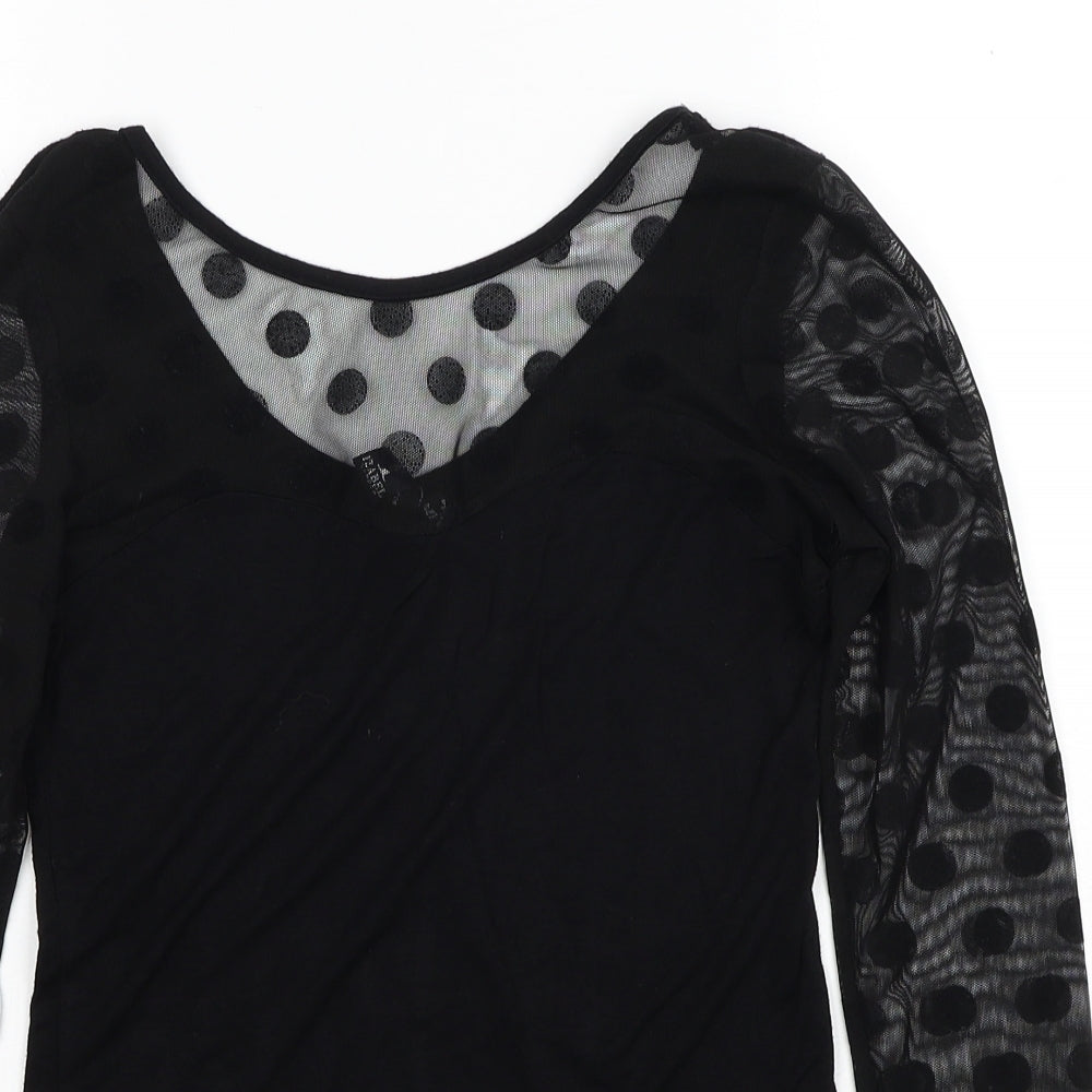 Womens UK Size 8 Izabel Black Basic Blouse