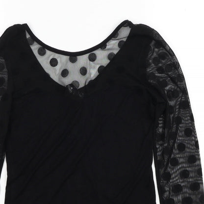 Womens UK Size 8 Izabel Black Basic Blouse