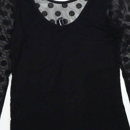 Womens UK Size 8 Izabel Black Basic Blouse