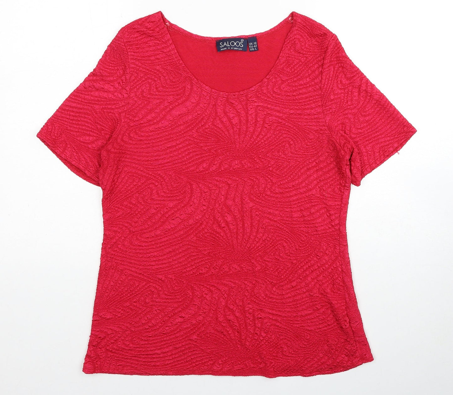 Womens UK Size 16 Saloos Pink Basic T-Shirt