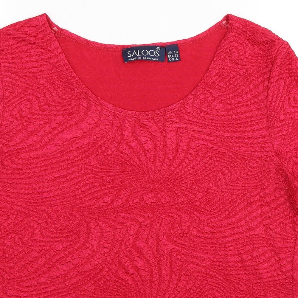 Womens UK Size 16 Saloos Pink Basic T-Shirt