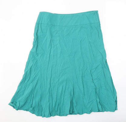 H&M Womens Blue Viscose Swing Skirt Size 35 in Zip