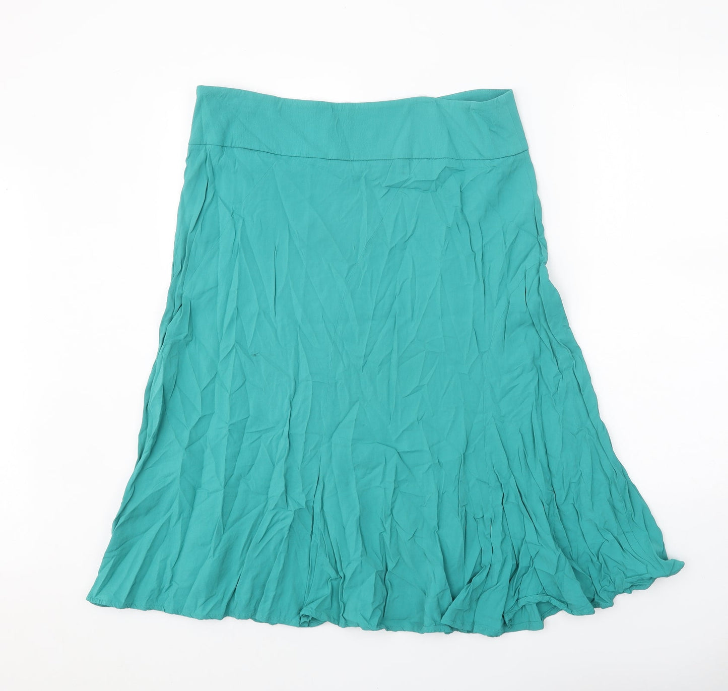 H&M Womens Blue Viscose Swing Skirt Size 35 in Zip