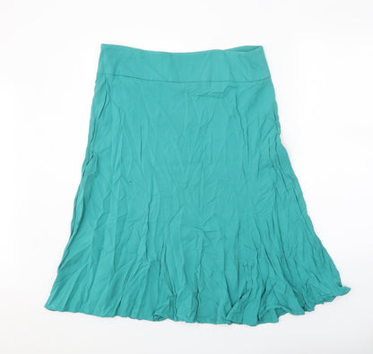H&M Womens Blue Viscose Swing Skirt Size 35 in Zip