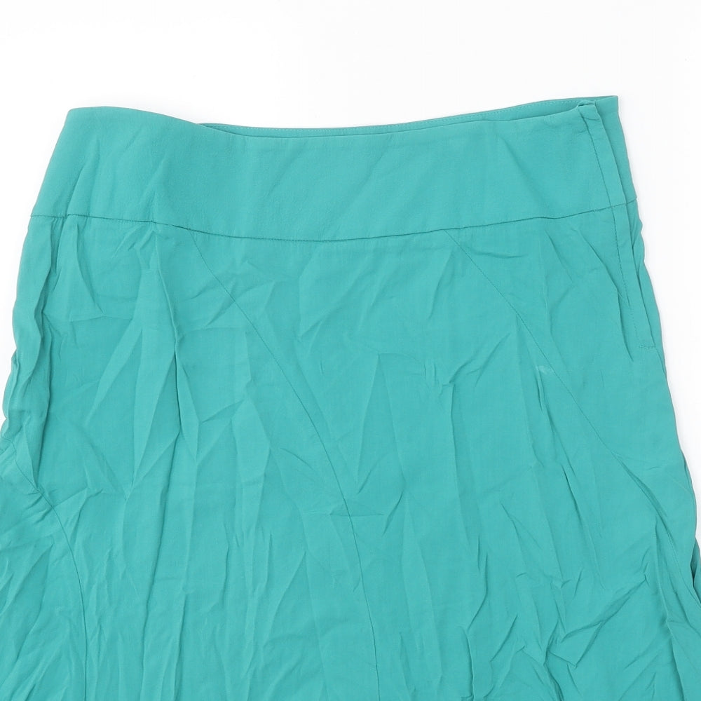 H&M Womens Blue Viscose Swing Skirt Size 35 in Zip