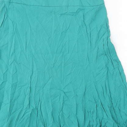 H&M Womens Blue Viscose Swing Skirt Size 35 in Zip