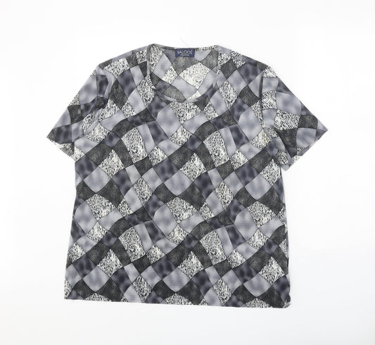 Womens UK Size 14 Saloos Grey Basic Blouse